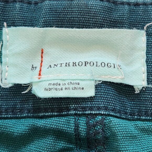 Anthropologie Austen High Rise Cargo Crop Pant Womens 30 Green Camo Canvas - Picture 3 of 12